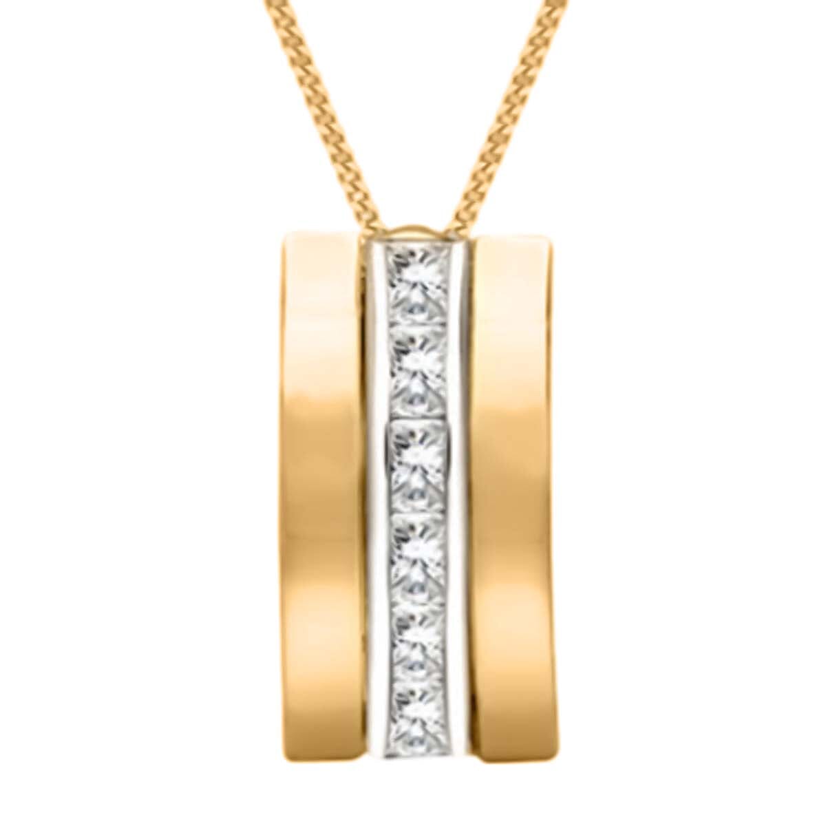 9K Yellow &amp; White Gold Band Pendant 8055219 0