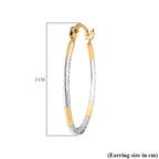 9K Yellow & White Gold Diamond Cut Earring With Clasp