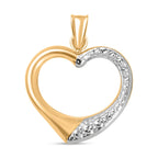 9K Yellow & White Gold Open Heart Pendant