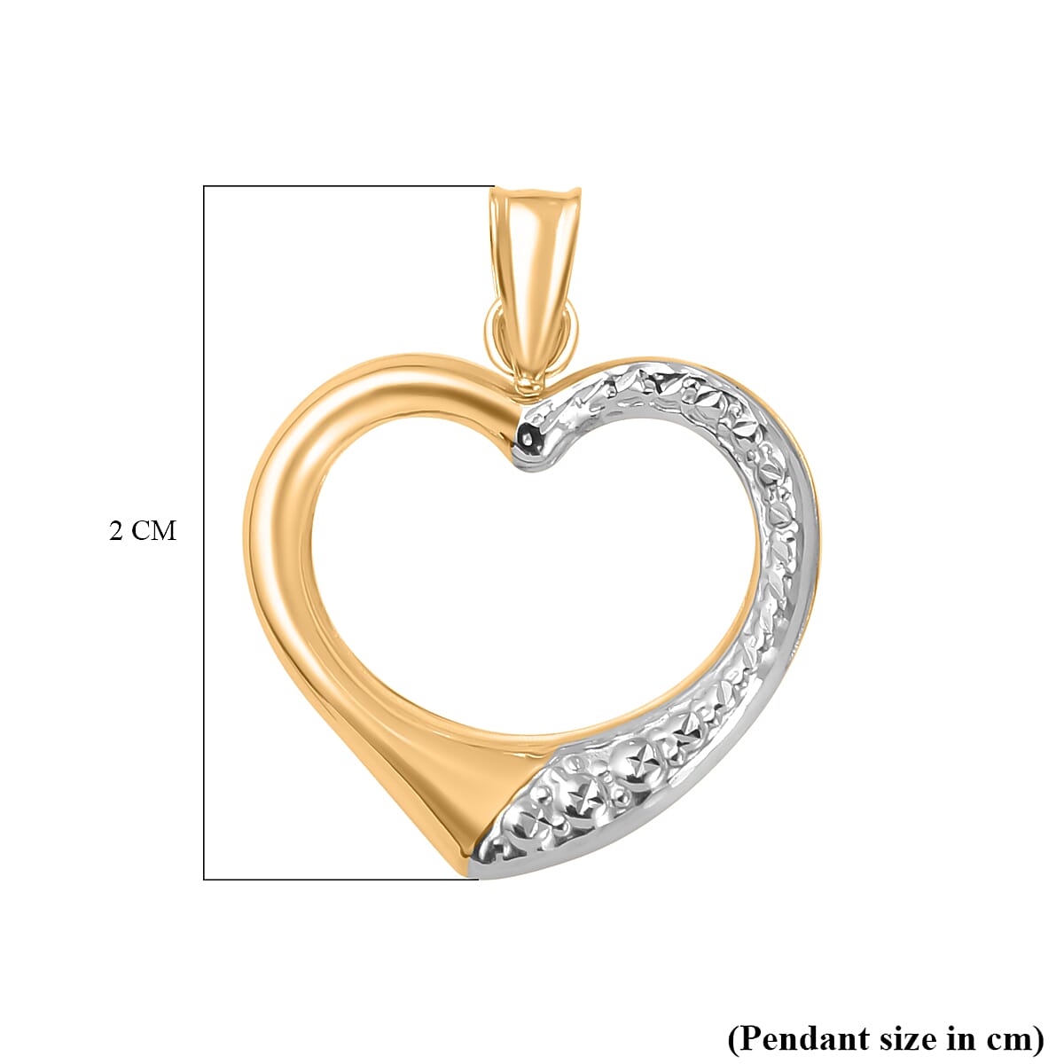 9K Yellow &amp; White Gold Open Heart Pendant 7694138 4