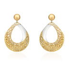 9K Yellow & White Gold Pear Drop Earring with Push Back 3.0 gram