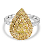 9K Yellow & White Gold SGL Certified Natural Yellow Diamond and White Diamond Ring 1.05 Ct.