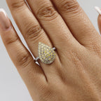 9K Yellow & White Gold SGL Certified Natural Yellow Diamond and White Diamond Ring 1.05 Ct.