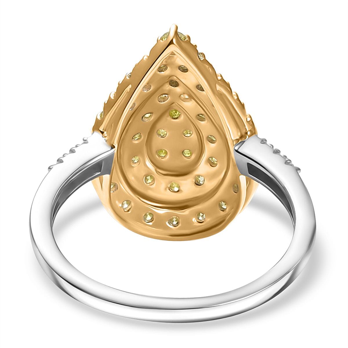 9K Yellow and White Gold SGL Certified Natural Yellow Diamond and White Diamond Cluster Ring 8050147 4