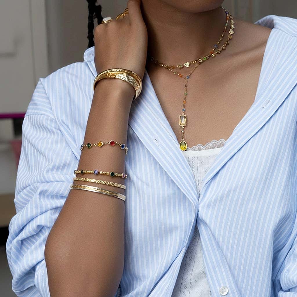 9K Yellow and White Gold Bangle 8376233 5