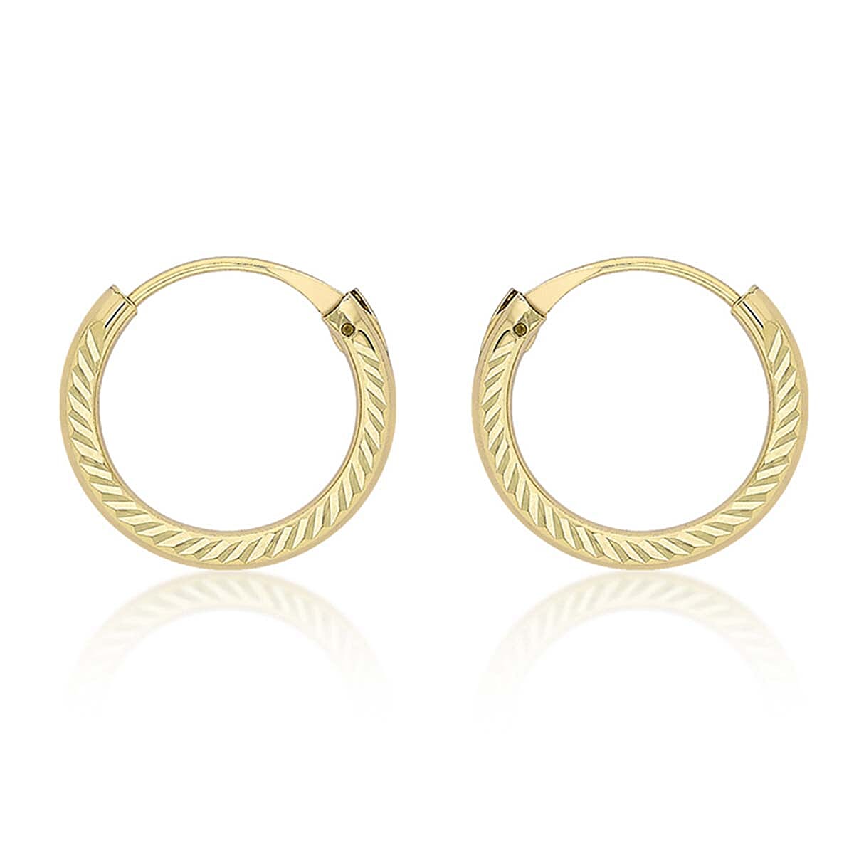 9k Yellow Gold Diamond Cut Sleeper  Earrings 6092907 0