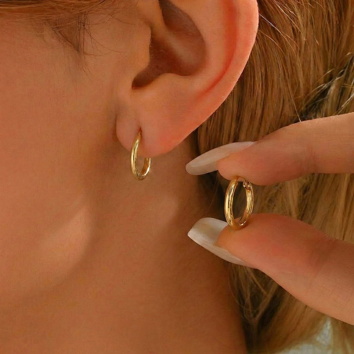 9k Yellow Gold Diamond Cut Sleeper  Earrings 6092907 1