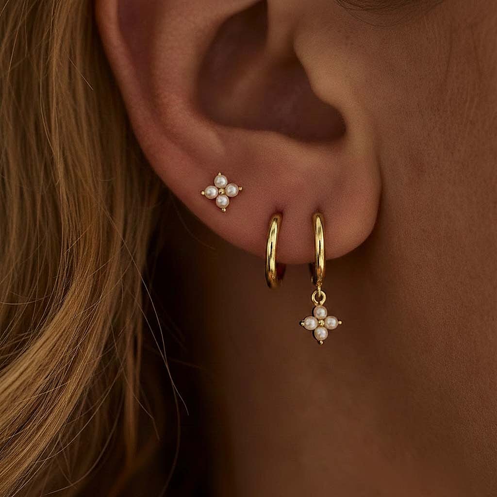 9k Yellow Gold Diamond Cut Sleeper  Earrings 6092907 2