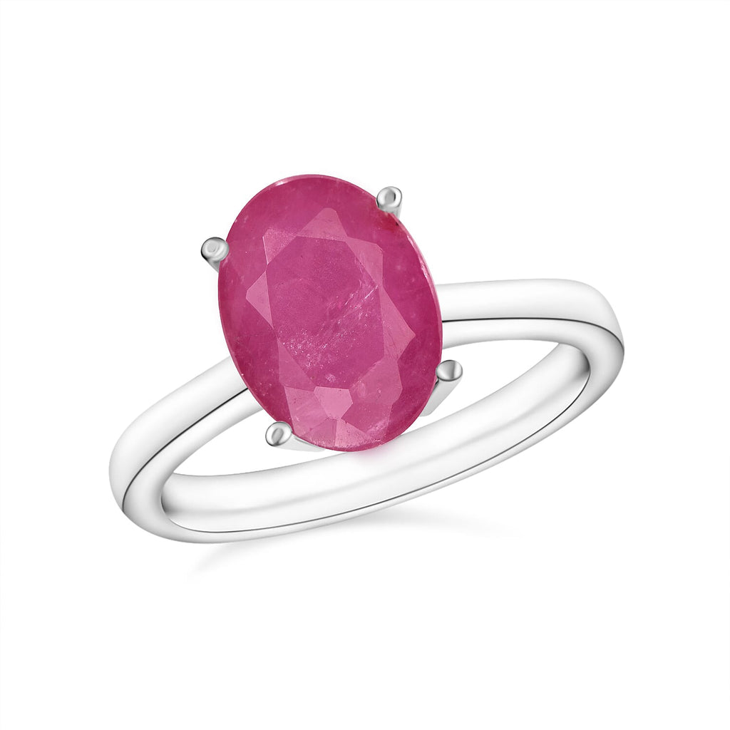 A  Mozambique Ruby  Solitaire Ring in Platinum Overlay Sterling Silver 2.60 ct  2.600  Ct.