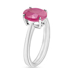 A  Mozambique Ruby  Solitaire Ring in Platinum Overlay Sterling Silver 2.60 ct  2.600  Ct.