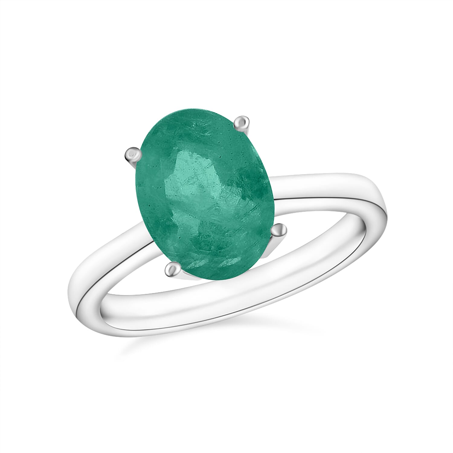 Zambian Emerald Solitaire Ring in Platinum Overlay Sterling Silver 1.860 Ct 8002638 0