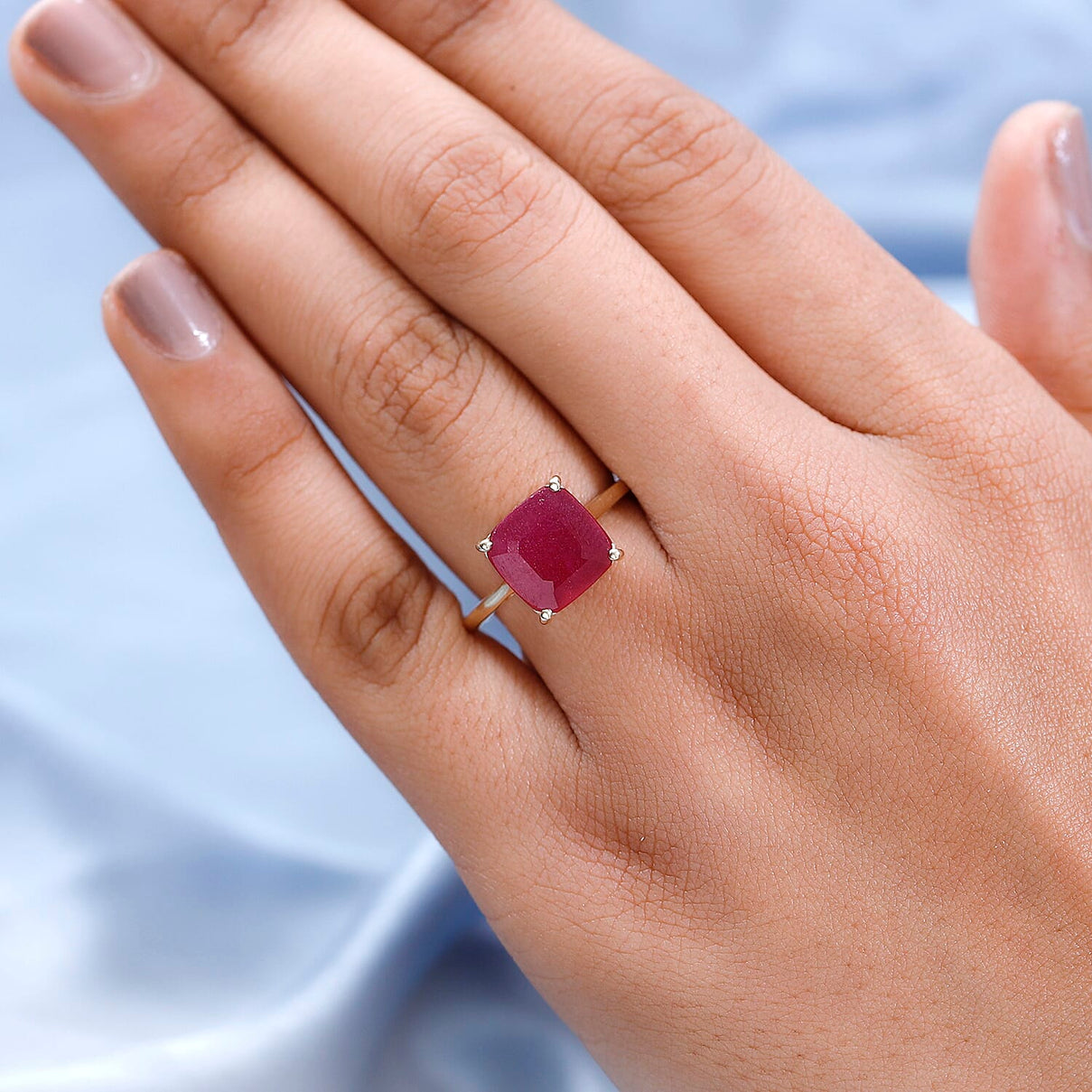 Niassa Ruby Solitaire Ring in 9K Yellow Gold 7364477 5