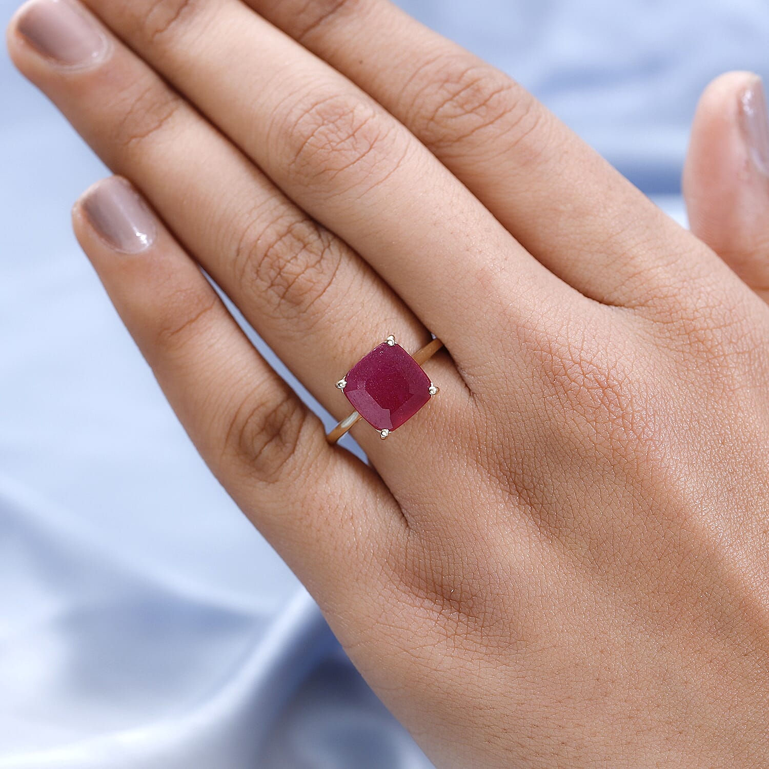 Niassa Ruby Solitaire Ring in 9K Yellow Gold 7364477 5