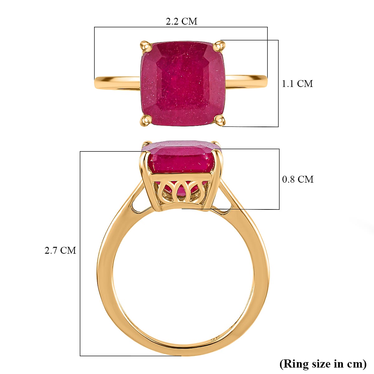 Niassa Ruby Solitaire Ring in 9K Yellow Gold 7364477 11