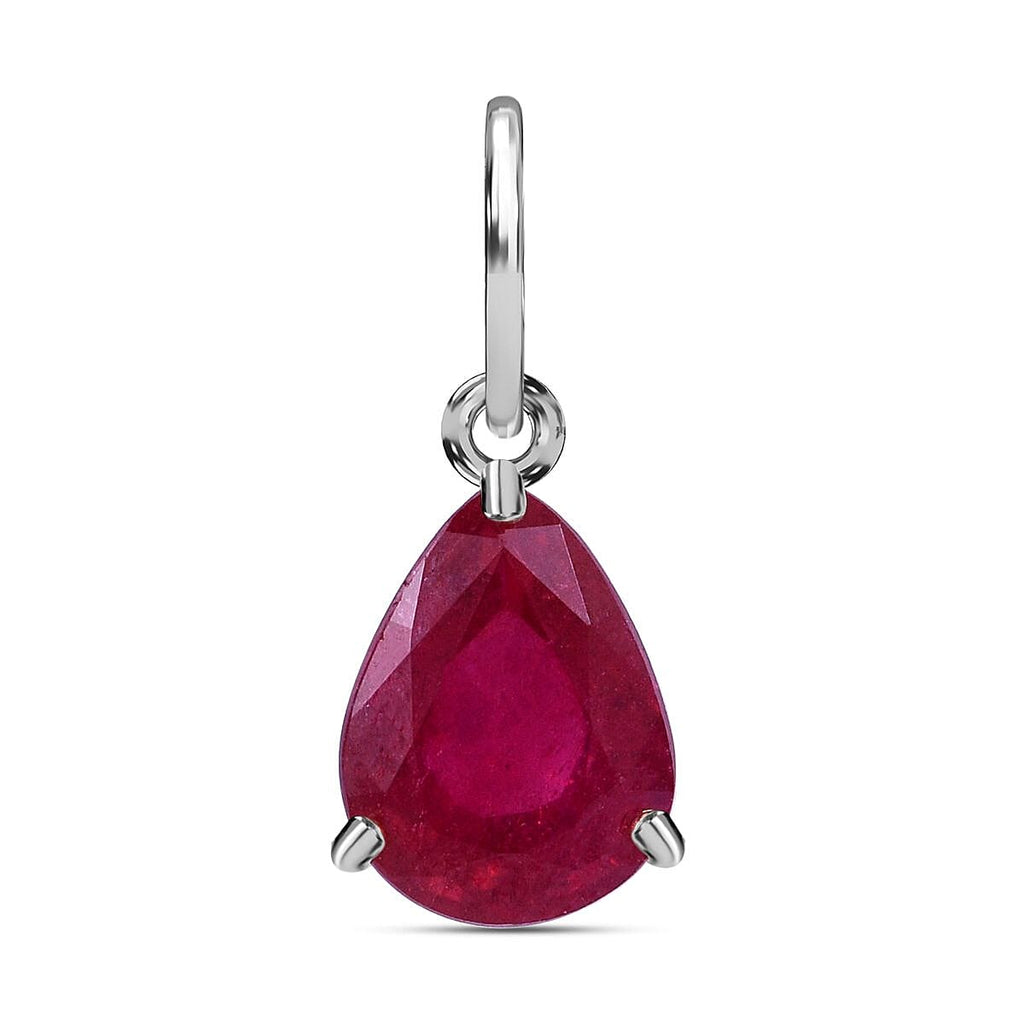 African Ruby Solitaire Pendant in Sterling Silver 1.50 Ct.