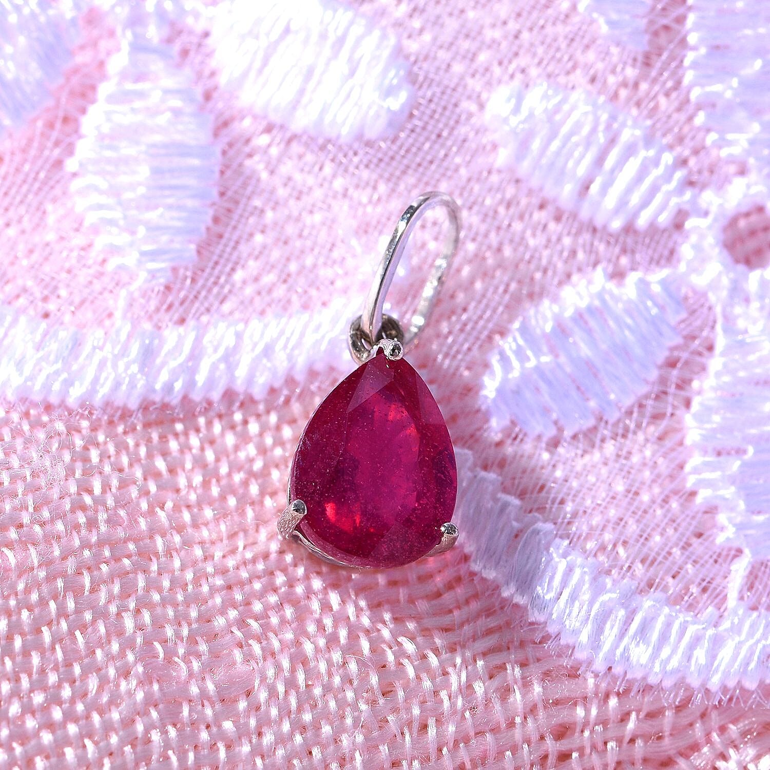 African Ruby Solitaire Pendant in Sterling Silver 1.50 Ct. 7631613 3