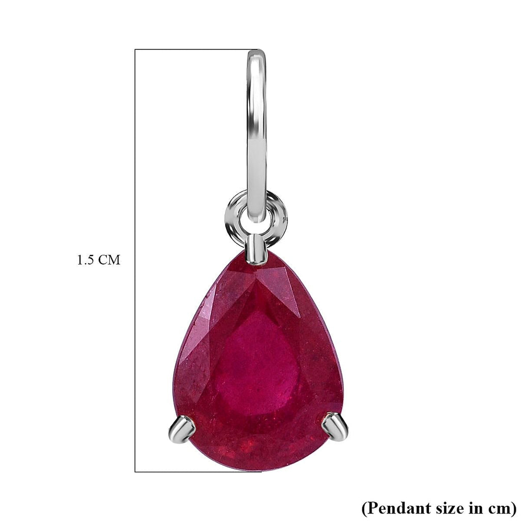 African Ruby Solitaire Pendant in Sterling Silver 1.50 Ct.