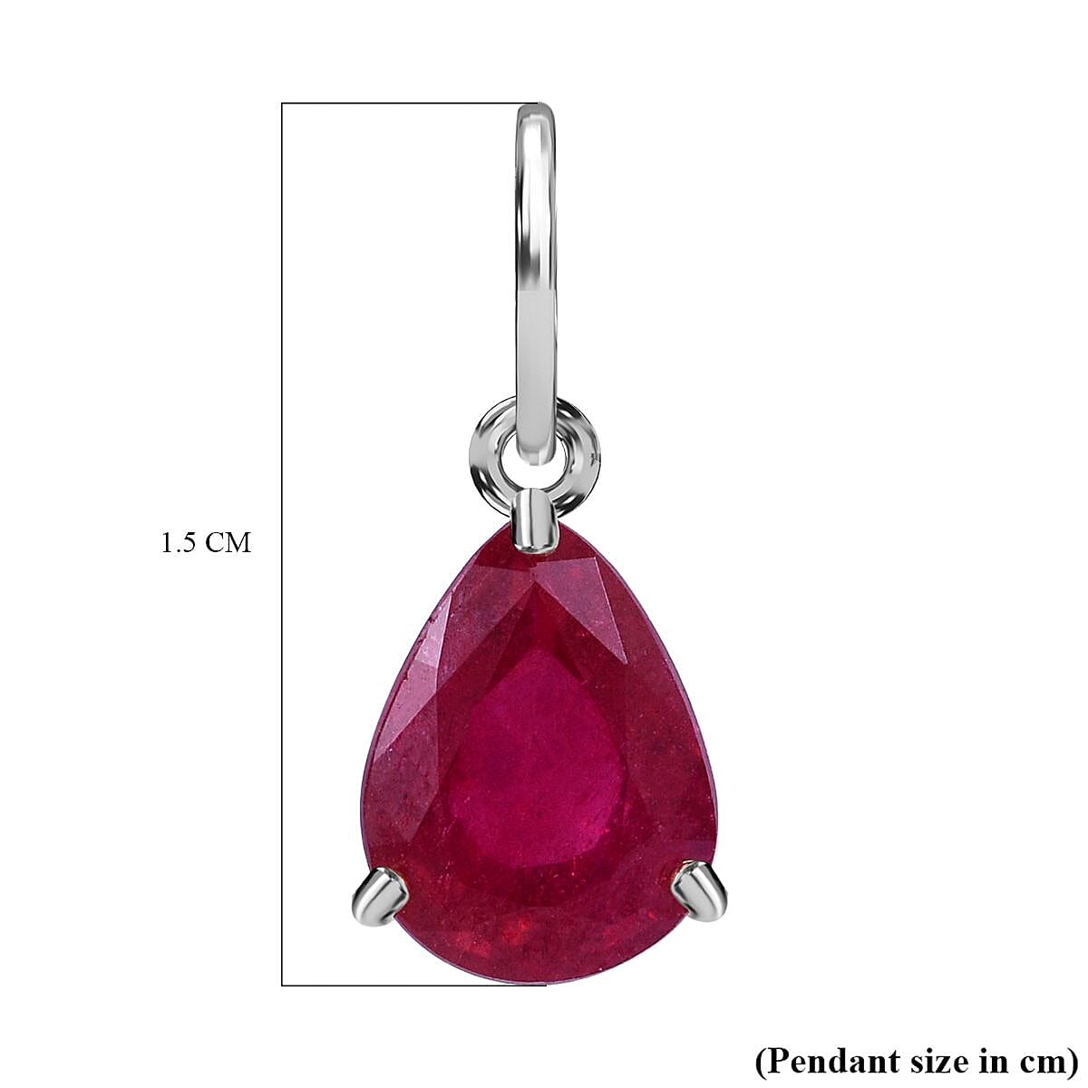 African Ruby Solitaire Pendant in Sterling Silver 1.50 Ct. 7631613 6