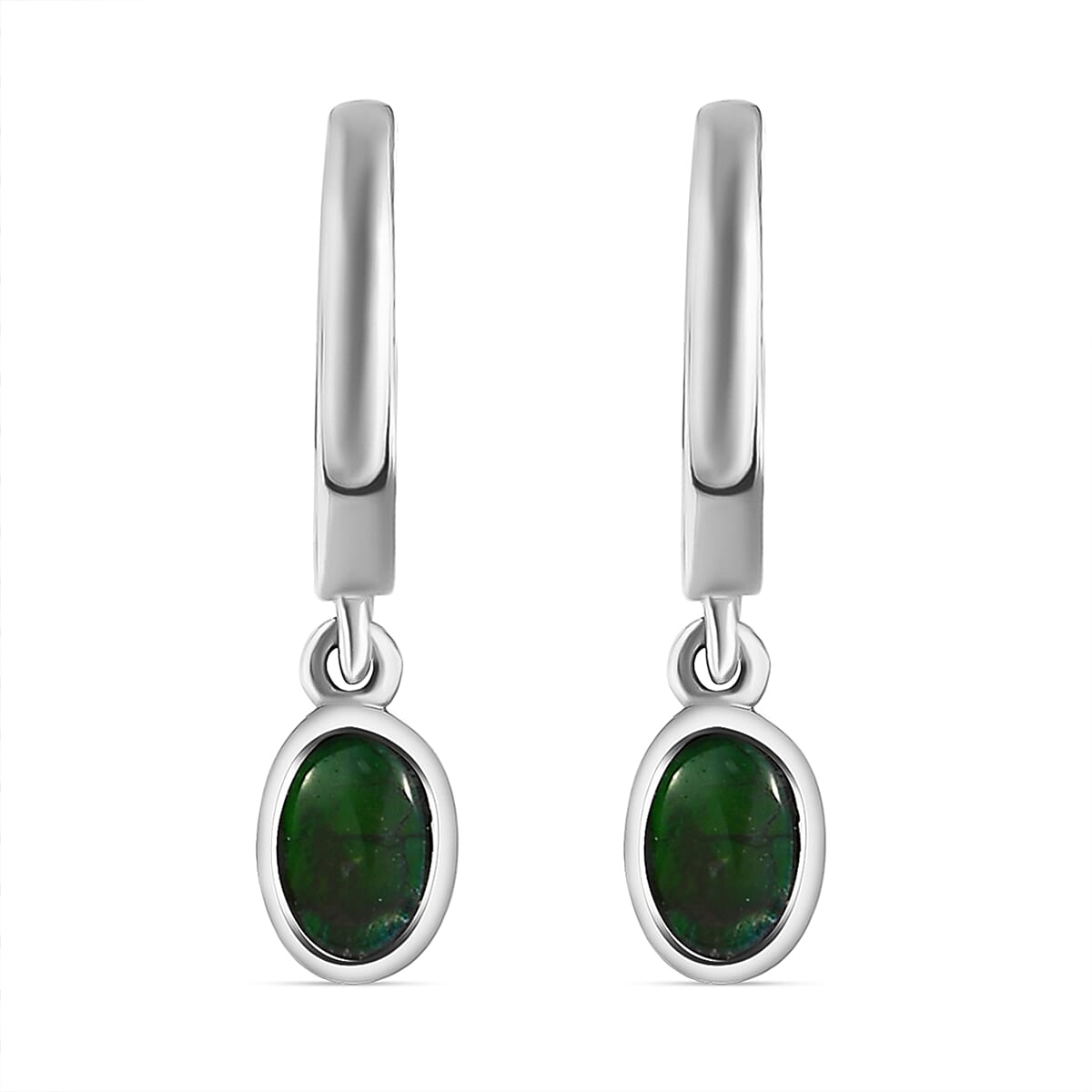 AA Ammolite Dangling Earrings (with Clasp) in Platinum Overlay Sterling Silver 1.00 Ct. 7020298 0