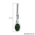 AA Ammolite Dangling Earrings (with Clasp) in Platinum Overlay Sterling Silver 1.00 Ct.