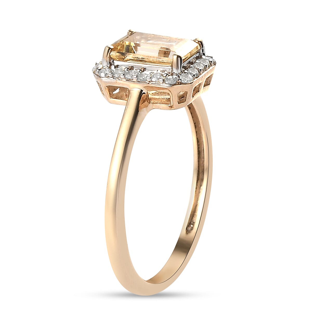 AA Imperial Topaz and Diamond 1.31 Ct. Halo Ring in 9K Yellow Gold 7306209 4