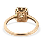 9K Yellow Gold AA Imperial Topaz and Diamond Halo Ring 1.31 Ct.