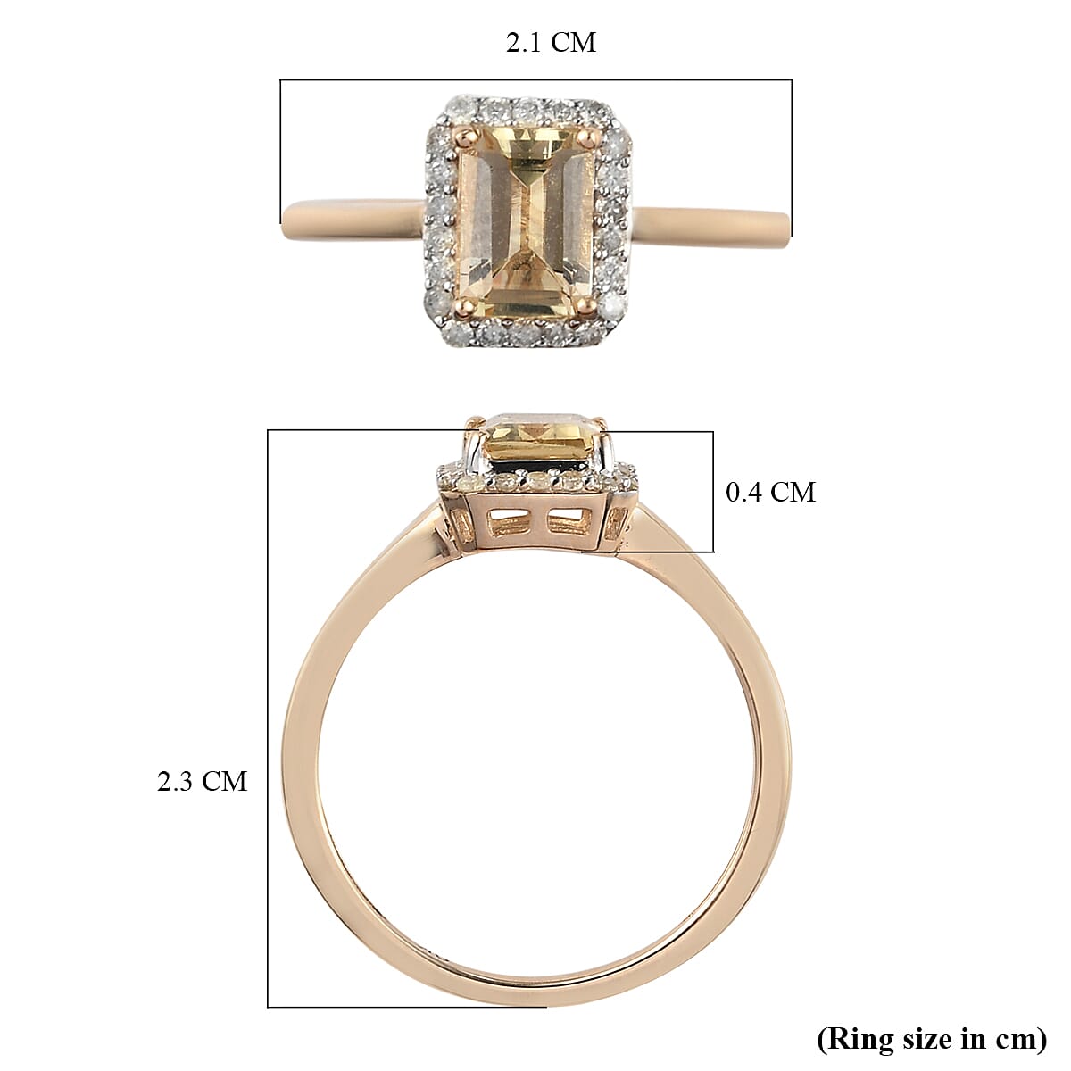 AA Imperial Topaz and Diamond 1.31 Ct. Halo Ring in 9K Yellow Gold 7306209 6