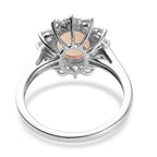 AA Natural Australian Opal and Natural Cambodian Zircon Ring in Platinum Overlay Sterling Silver 1.75 Ct.