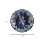 Peacock Tanzanite Round 6 Faceted 0.78 Cts