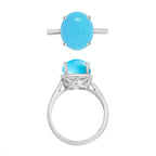 AA  Sleeping Beauty Turquoise  Solitaire Ring in Platinum Overlay Sterling Silver 2.60 ct,  Silver Wt. 5.5 Gms  2.600  Ct.
