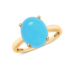 AA  Sleeping Beauty Turquoise  Solitaire Ring in Vermeil YG Sterling Silver 4.50 ct,  Silver Wt. 5.5 Gms  4.520  Ct.
