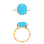 AA  Sleeping Beauty Turquoise  Solitaire Ring in Vermeil YG Sterling Silver 4.50 ct,  Silver Wt. 5.5 Gms  4.520  Ct.