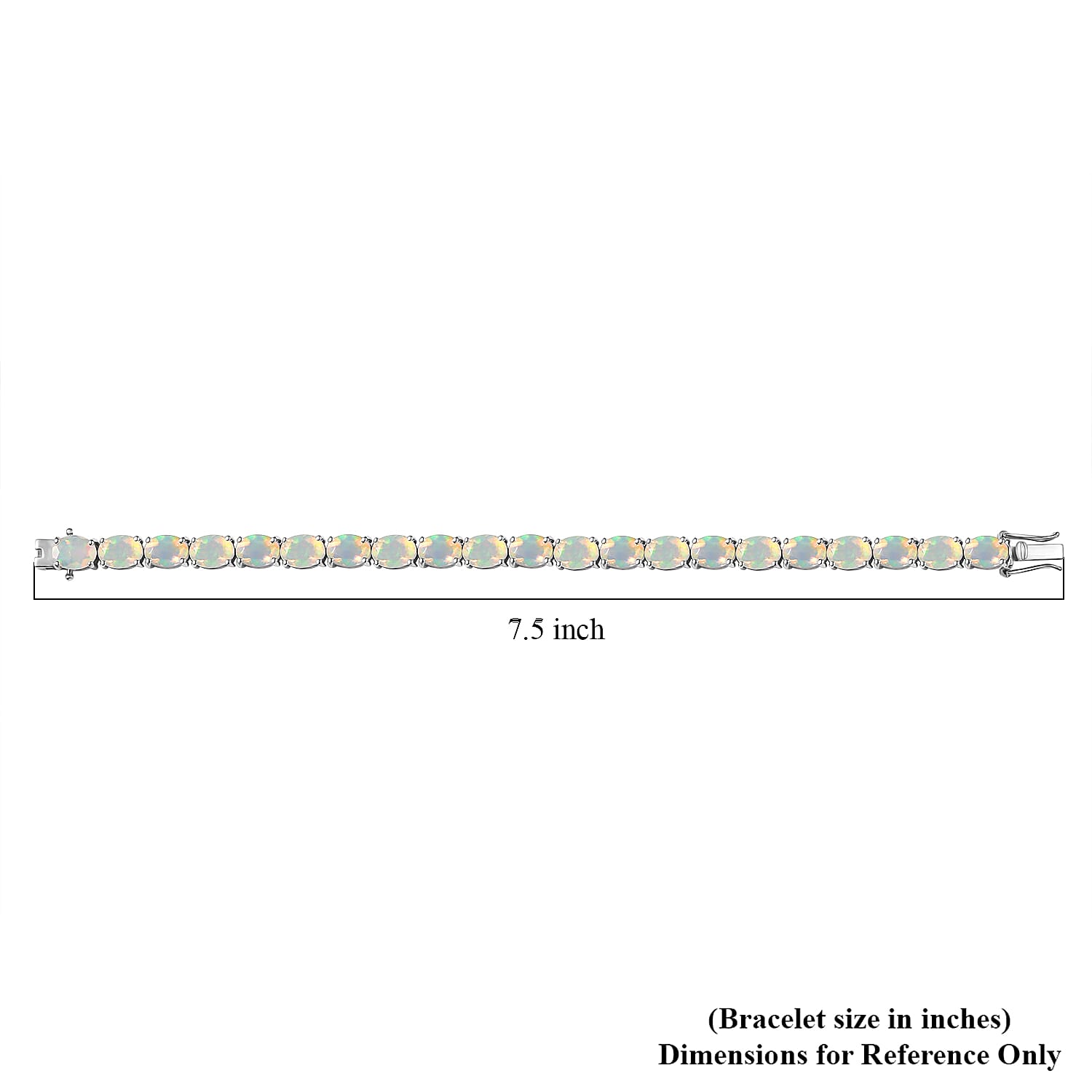 AAA Ethiopian Opal Tennis Bracelet (Size - 7) with GB Lock Box Rhodium Overlay Sterling Silver 13.42 Ct 8103588 5