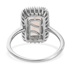 AAA Ethiopian Welo Opal and Diamond Halo Ring in Platinum Overlay Sterling Silver 2.22 Ct.