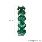 AAA Gemfields Emerald Hoop Earrings in Rhodium Overlay Sterling Silver 1.56 Ct