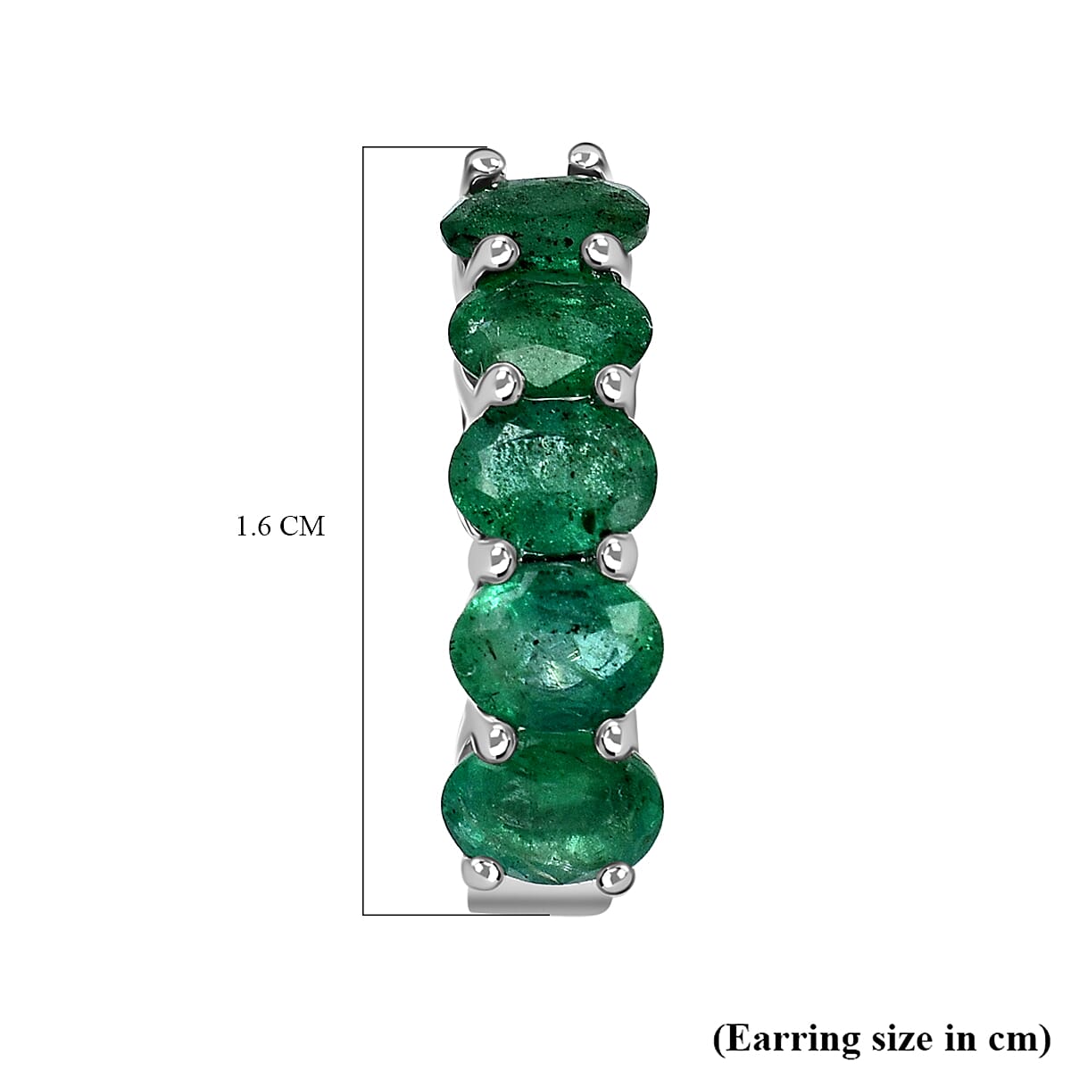 AAA Gemfields Emerald Hoop Earrings in Rhodium Overlay Sterling Silver 1.56 Ct 7527207 4