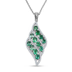 AAA Gemfields Emerald and Natural Zircon Pendant in Rhodium Overlay Sterling Silver 2.66 Ct.