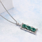 AAA Gemfields Emerald and Natural Zircon Pendant with Chain (Size 18 - 2 Ext.) in Rhodium Overlay Sterling Silver 1.24 Ct.
