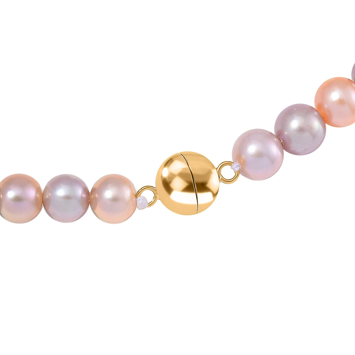 Natural AAA Multi Colour Edison Pearl Necklace (Size - 20) in YG Overlay Sterling Silver 165.00 Ct 7836874 4