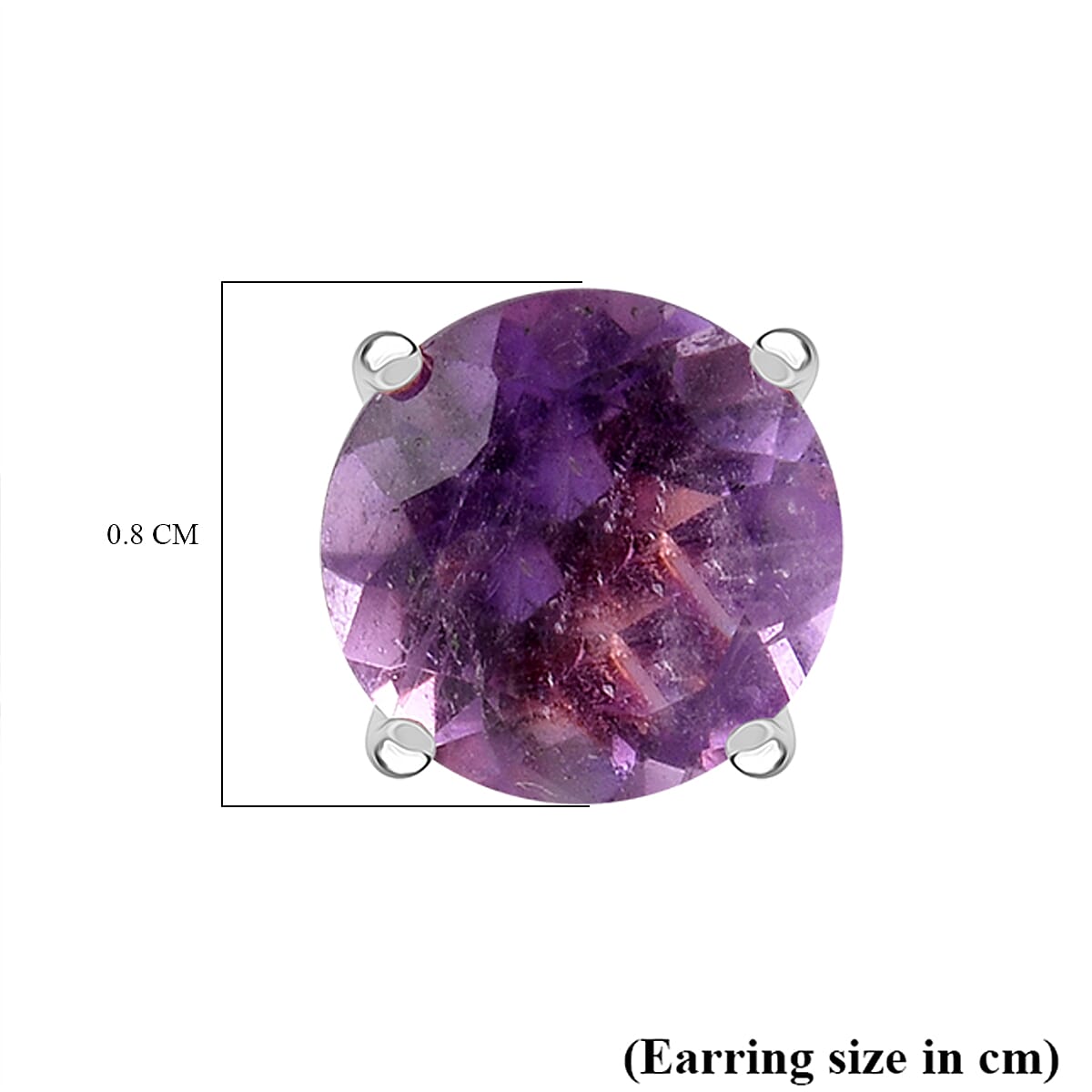 AAA Rose De France Amethyst Solitaire Stud Push Post Earring in Rhodium Overlay Sterling Silver 3.70 Ct. 8037497 4