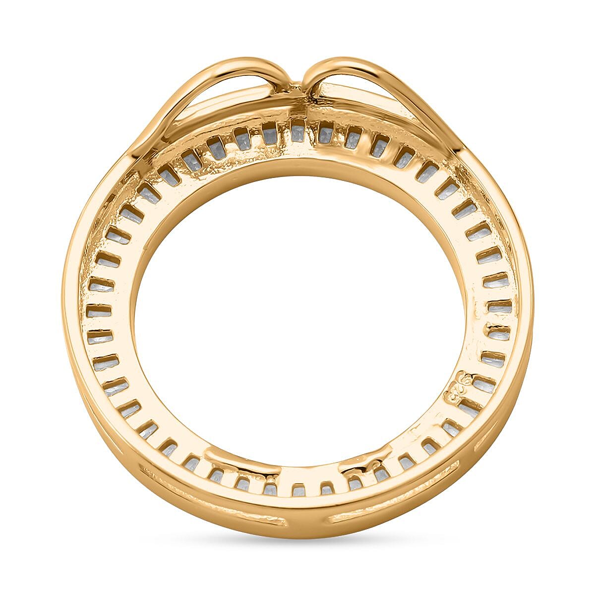 AAA Simulated Diamond (Bgt) Circle Pendant in Yellow Gold Overlay Sterling Silver 2394668 4