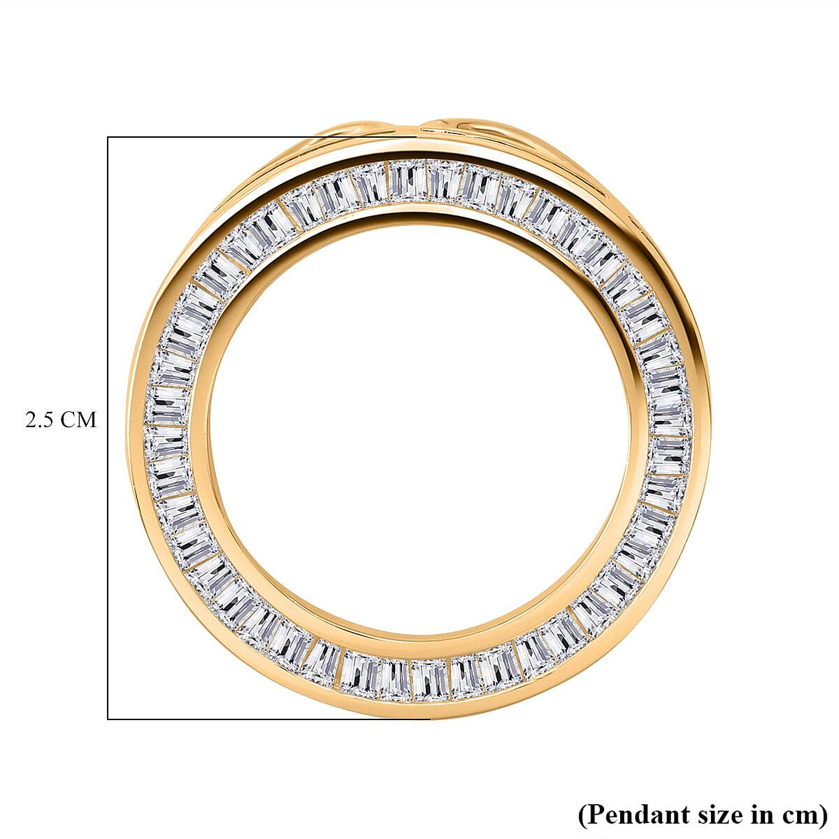 AAA Simulated Diamond (Bgt) Circle Pendant in Yellow Gold Overlay Sterling Silver 2394668 5