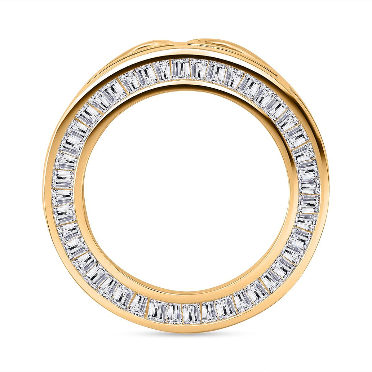 AAA Simulated Diamond (Bgt) Circle Pendant in Yellow Gold Overlay Sterling Silver 2394668 6