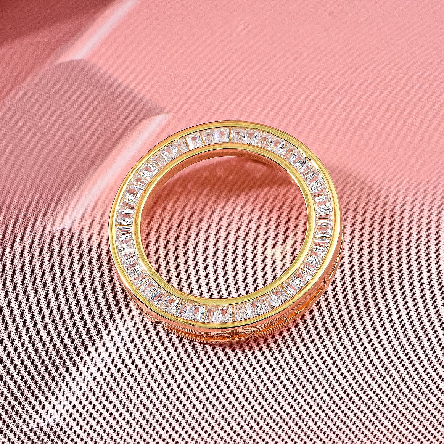 AAA Simulated Diamond (Bgt) Circle Pendant in Yellow Gold Overlay Sterling Silver 2394668 8