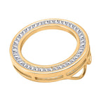 AAA Simulated Diamond (Bgt) Circle Pendant in Yellow Gold Overlay Sterling Silver