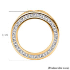 AAA Simulated Diamond (Bgt) Circle Pendant in Yellow Gold Overlay Sterling Silver