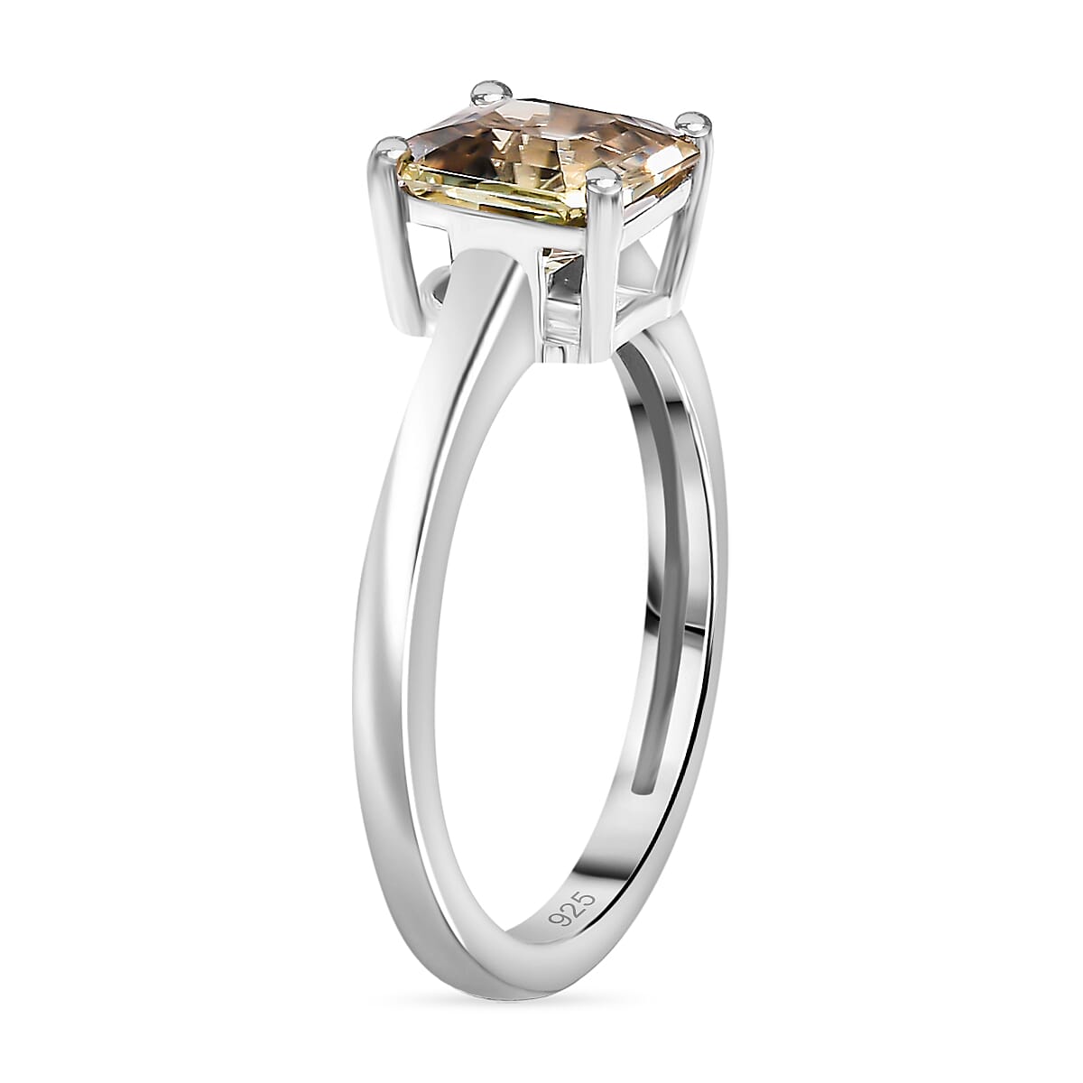 AAA Turkizite Asscher Cut Solitaire Ring in Rhodium Overlay Sterling Silver 2.00  Ct. 7965951 6