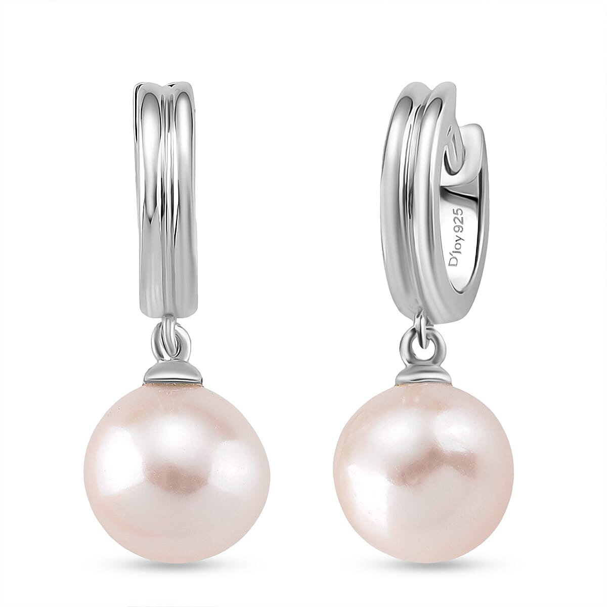 AAA White Edison Pearl (10-11MM) Earring with Hoop in Rhodium Overlay Sterling Silver 17.74 Ct. 8191825 0