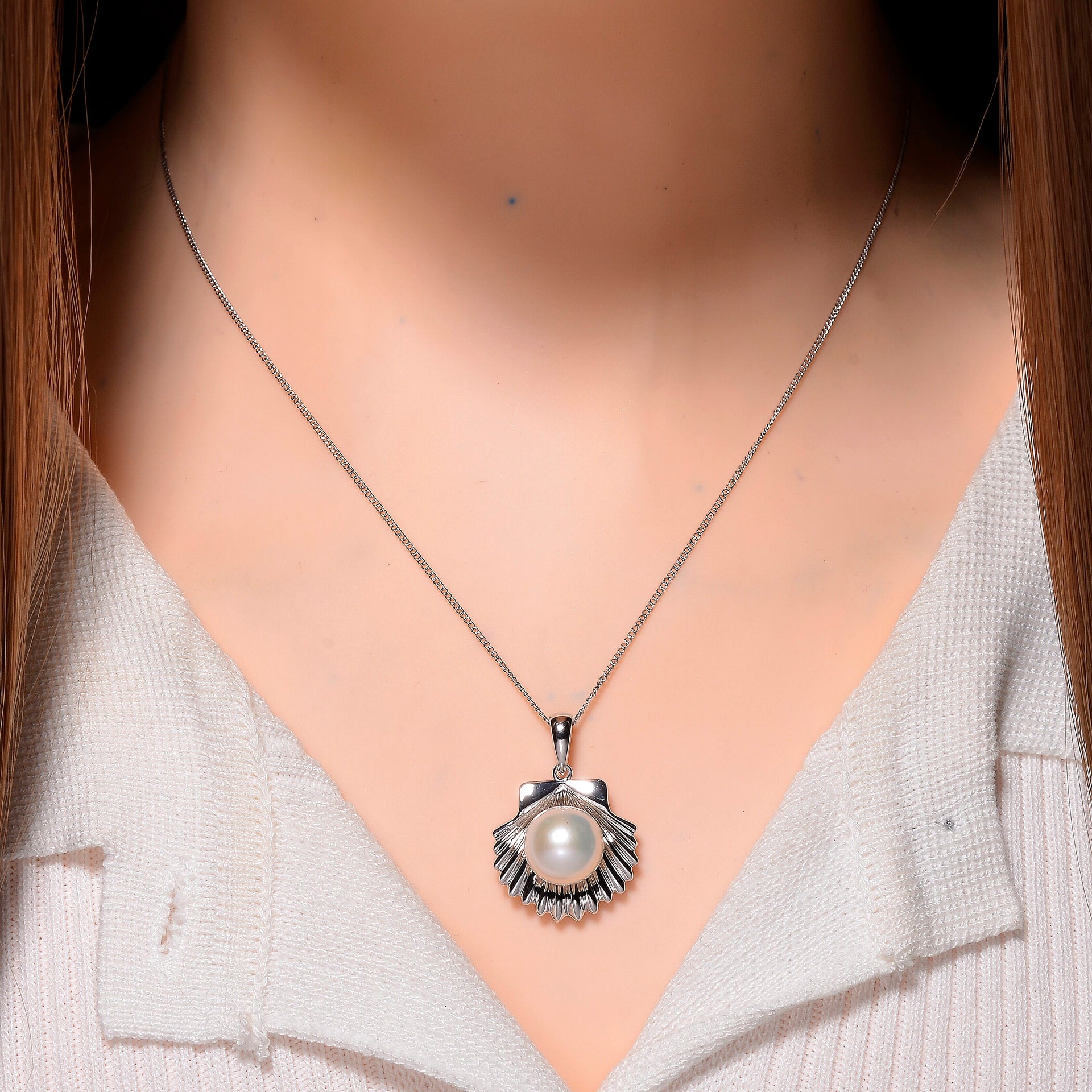 AAA White Edison Pearl (10-11 MM) Pendant with Chain (Size 18) in Rhodium Overlay Sterling 8.22 Ct. 4397189 2