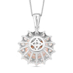 AAA White Edison Pearl (11-12 MM) & Natural Zircon Pendant with Chain (Size 18) in Rhodium Overlay Sterling Silver 11.83 Ct.